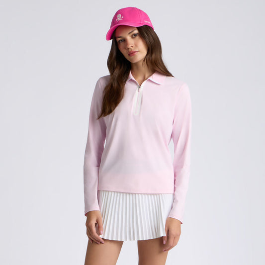 SILKY TECH NYLON LONG SLEEVE ZIP POLO - US 7101