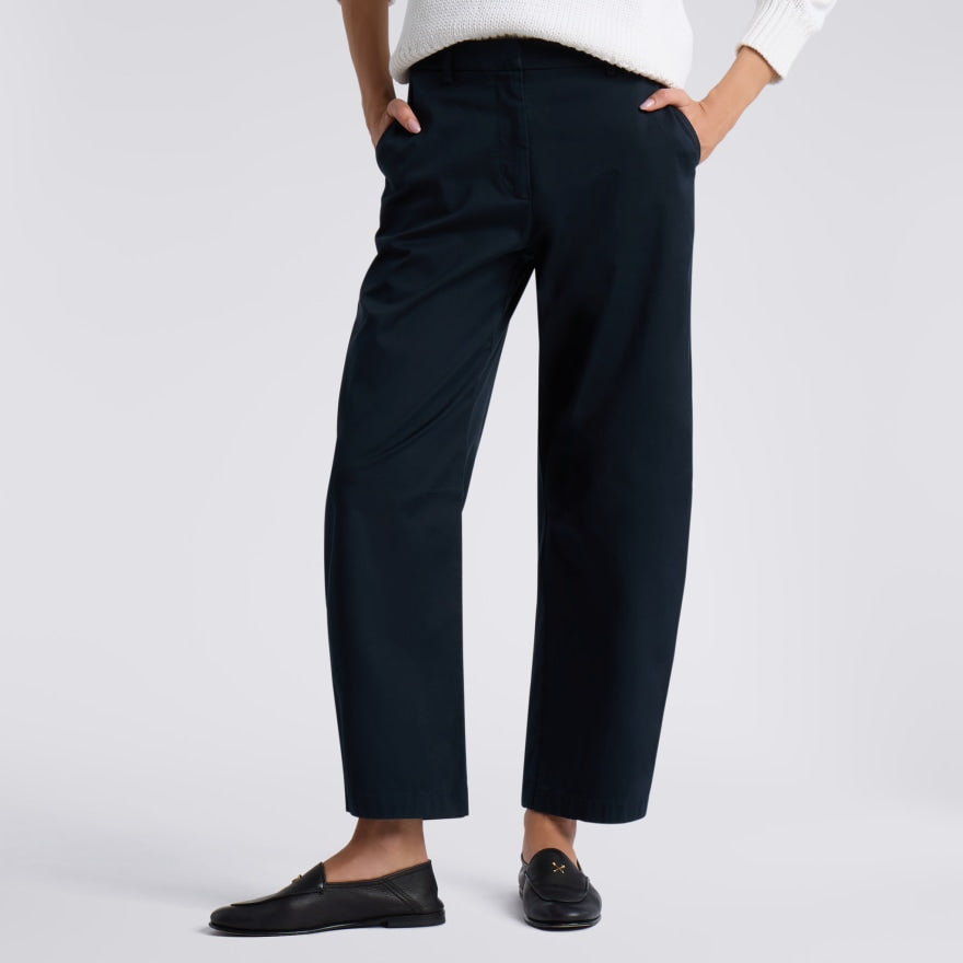 LTD RELEASE STRETCH COTTON GABARDINE BARREL LEG TROUSER - US 7329