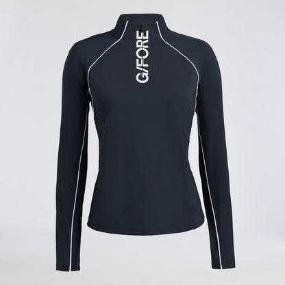 CONTRAST MESH SILKY TECH NYLON 1/4 ZIP PULLOVER - US 0299