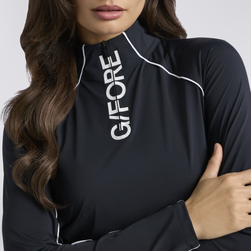 CONTRAST MESH SILKY TECH NYLON 1/4 ZIP PULLOVER - US 0299