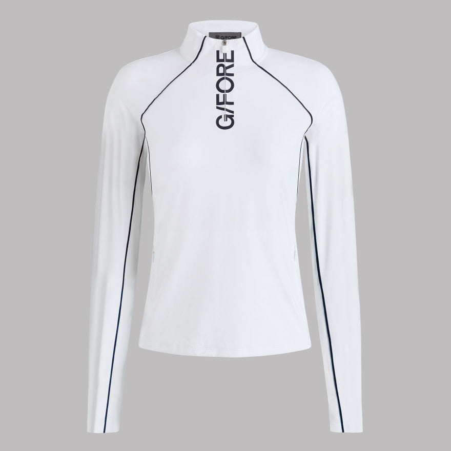 CONTRAST MESH SILKY TECH NYLON 1/4 ZIP PULLOVER - US 3034