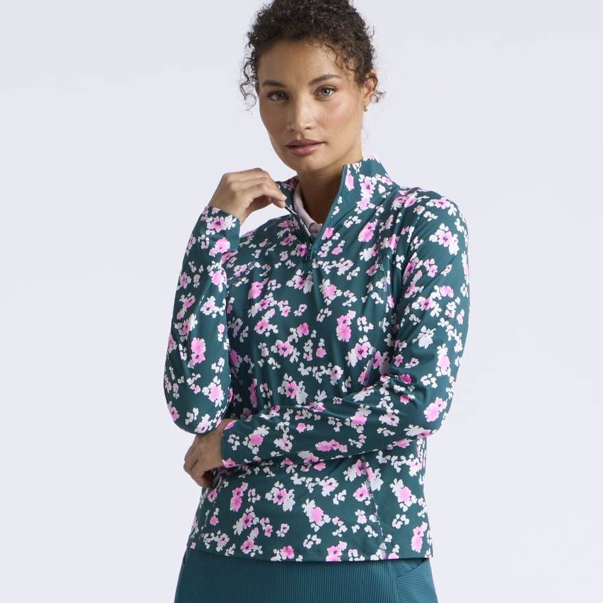 BLOSSOM SILKY TECH NYLON 1/4 ZIP PULLOVER - US 2461