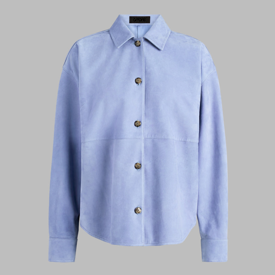 RELAXED FIT SUEDE SHIRT JACKET - US 6675