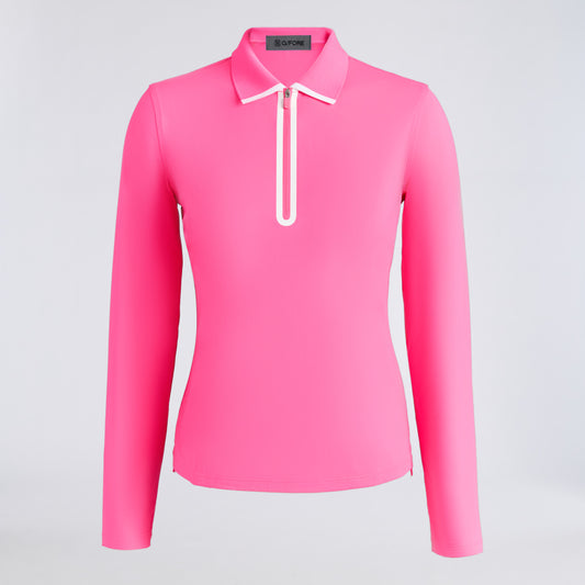 SILKY TECH NYLON LONG SLEEVE ZIP POLO - US 4226