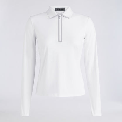 SILKY TECH NYLON LONG SLEEVE ZIP POLO - US 8233