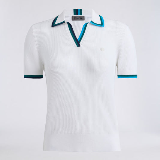 JOHNNY COLLAR COTTON BLEND RIB POLO - US 6522