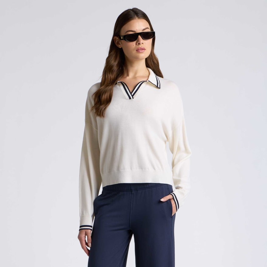 JOHNNY COLLAR FINE WOOL SWEATER POLO - US 6827