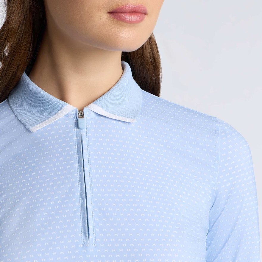 GEO 2 SILKY TECH NYLON LONG SLEEVE 1/4 ZIP POLO - US 7480