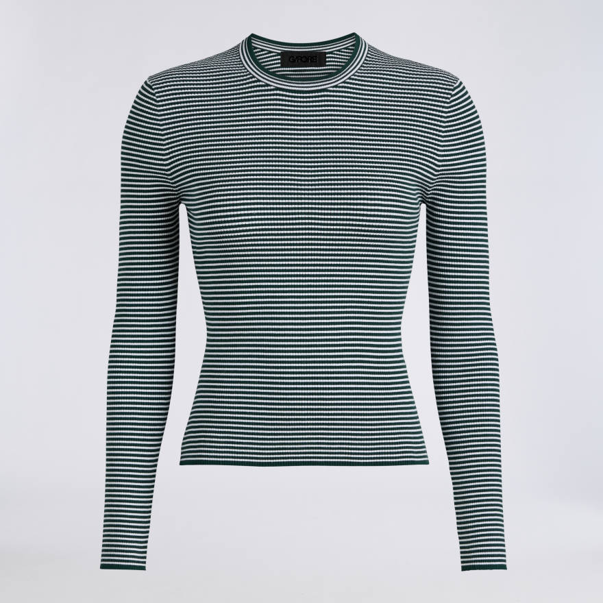 STRIPE RIB FITTED CREWNECK - US 1804