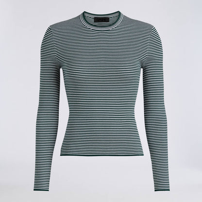 STRIPE RIB FITTED CREWNECK - US 1804