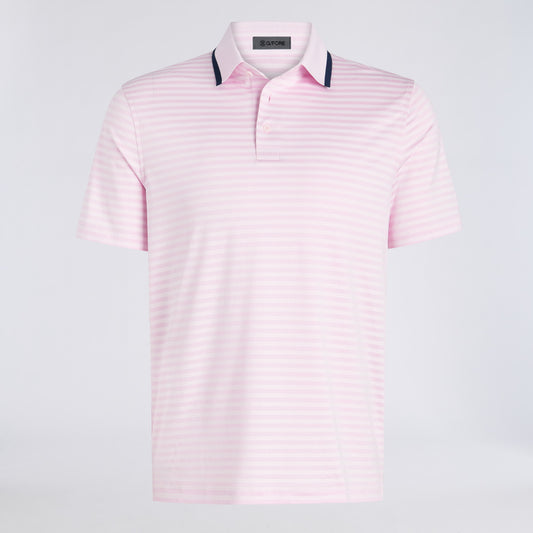 PERFORATED STRIPE JERSEY POLO - US 8912