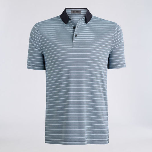HERRINGBONE STRIPE TECH JERSEY POLO - US 7073
